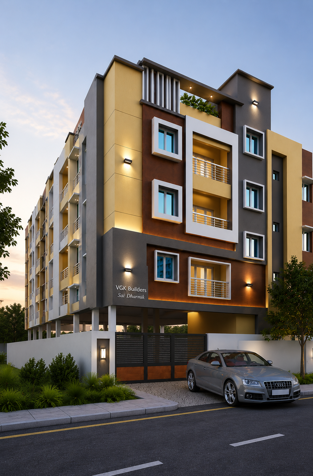 Modern residential apartment elevation
